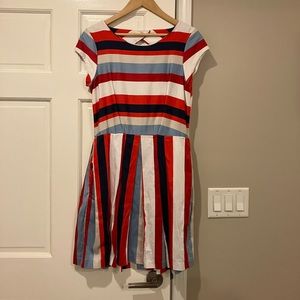 MOVING SALE Adorable A-line red white and blue Closet London dress w POCKETS!